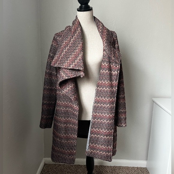Greylin Zig zag asymmetrical cowl neck jacket from Anthropologie size xsmall - Picture 4 of 15